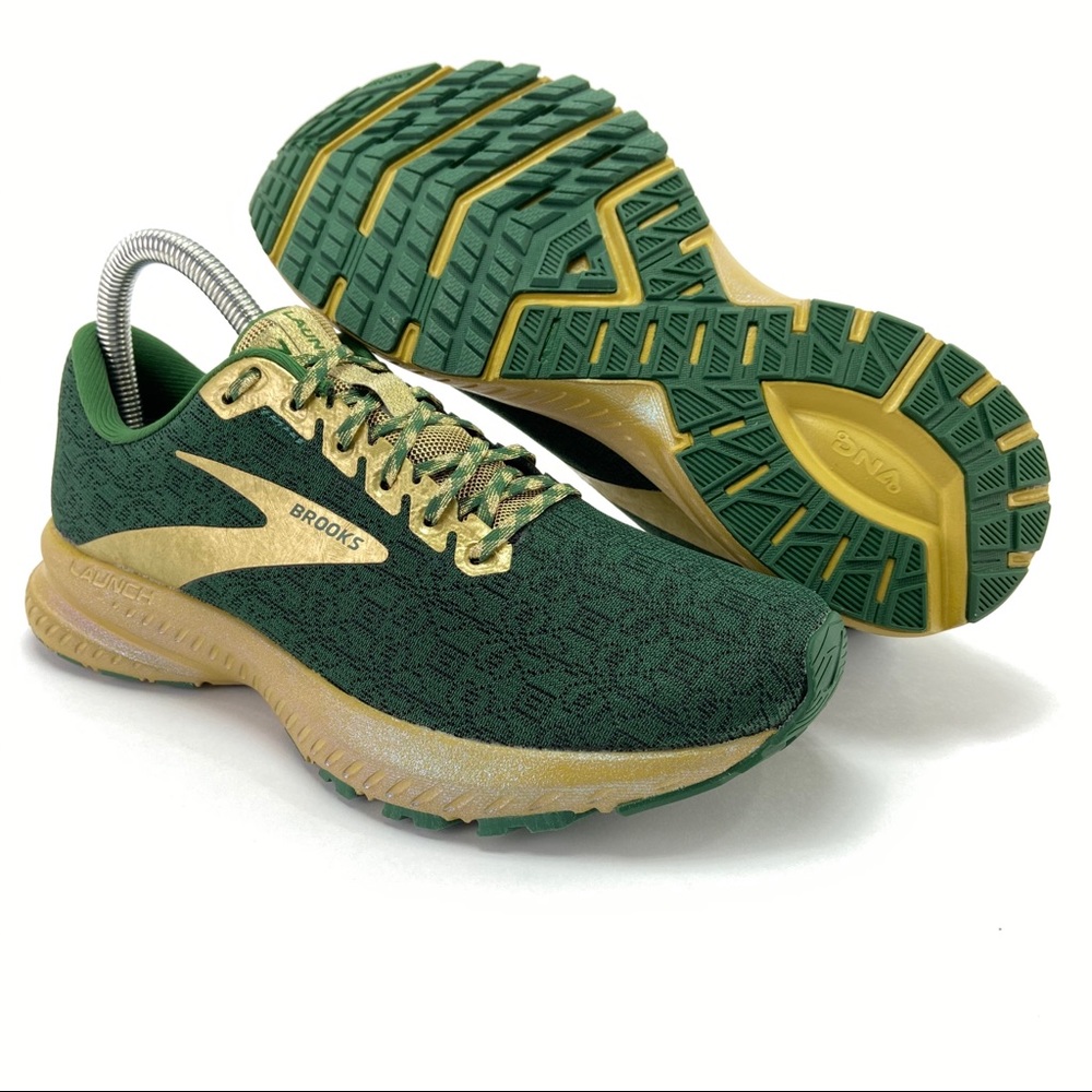 Brooks Green and Gold Athletic Shoes